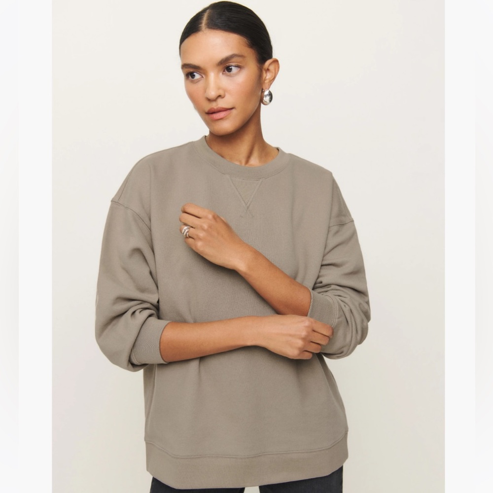 NWT! Reformation Drew Vintage Oversized Crewneck Sweatshirt
